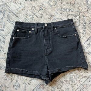 Madewell High Rise Denim Shorts in black